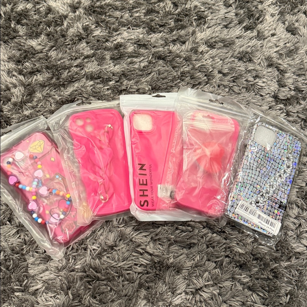 iPhone 14 Plus Pink and Silver Phone Case Collection